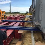 offloading equipment with a jack and slide system